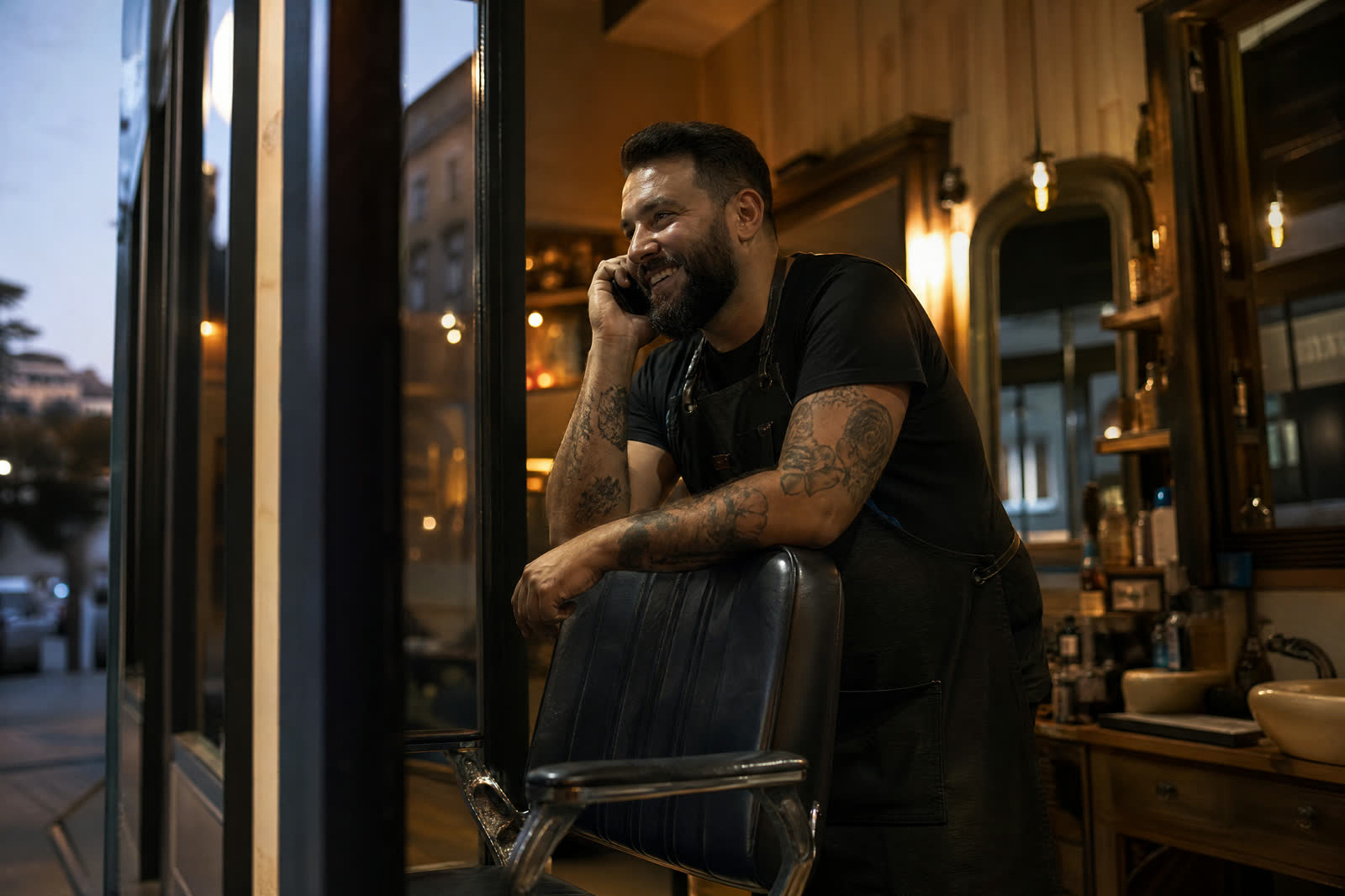 Business owner taking the call